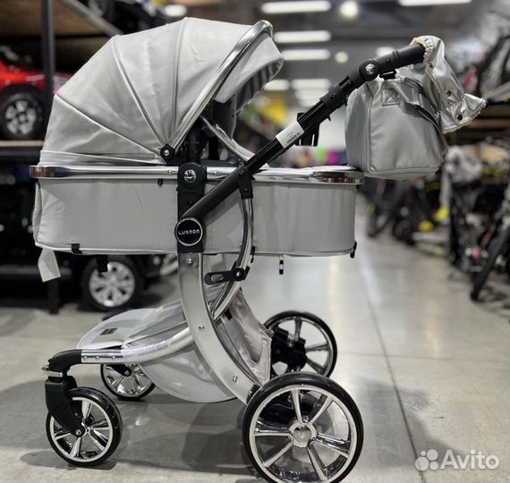 Коляска 3 в 1 luxmom эко кожа
