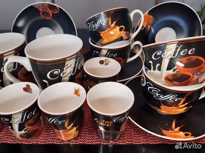 Кружки, чайные пары, стаканчики с декором Кофе