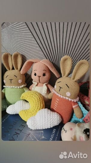 Зайки Сплюшки вязаные, ручная работа