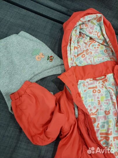Комплект ветровка шапка 86 92 на осень для девочки