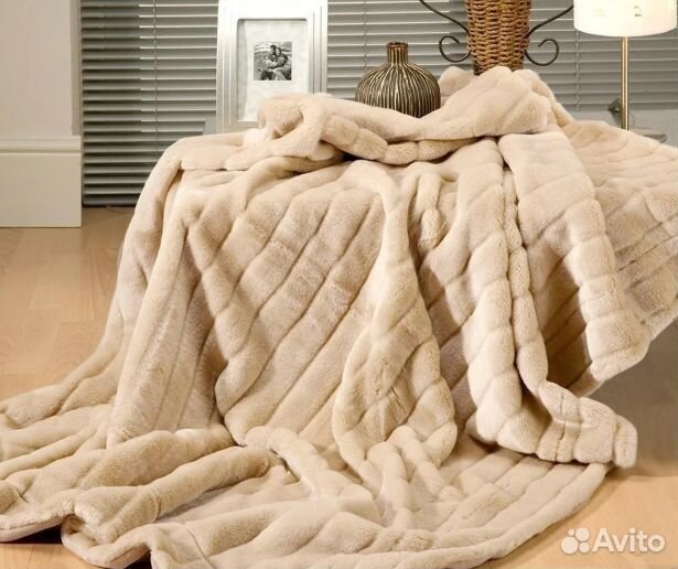 Плед пушистый, имитация меха кролика