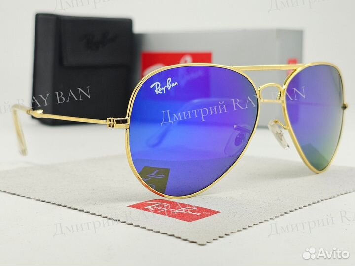 Очки Ray Ban 3479 Aviator Gold Blue Mirror Стекло