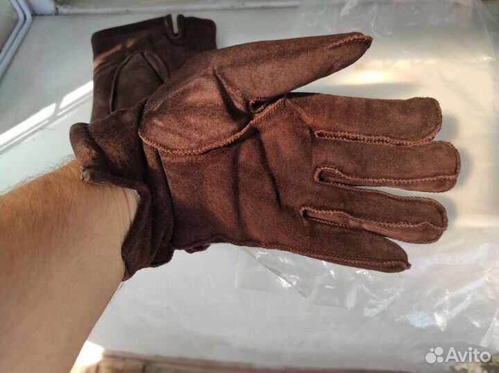 Перчатки мужские кожаные зимние