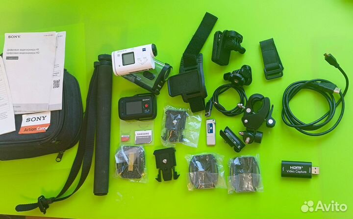Экшн камера sony hdr as200v + карта видео захвата