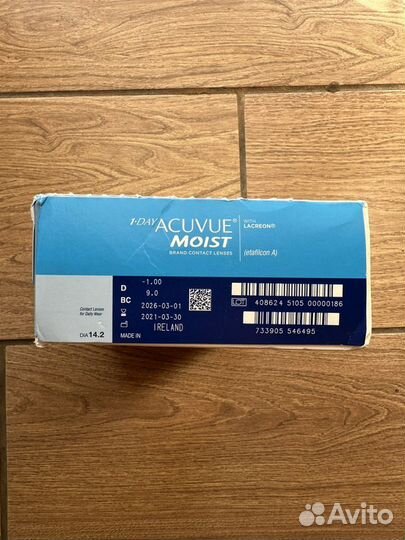 Контактные линзы acuvue 1 day moist новые 180 штук