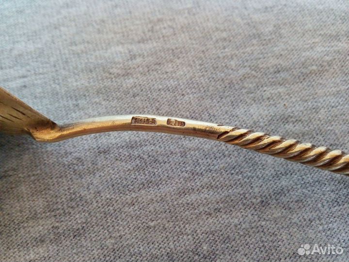 Витая ложка серебро 875 пробы