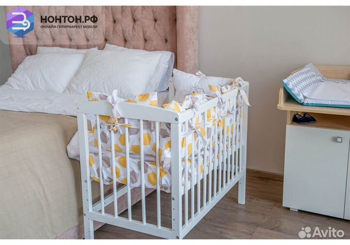 Кроватка детская приставная Simple 100 белый