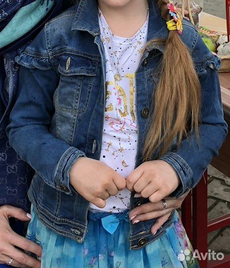 Джинсовый пиджак для девочки 134