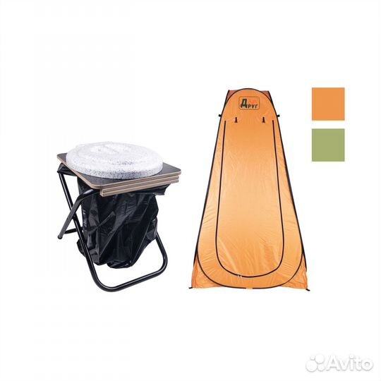 Туалет складной походный Друг-2 с палаткой L