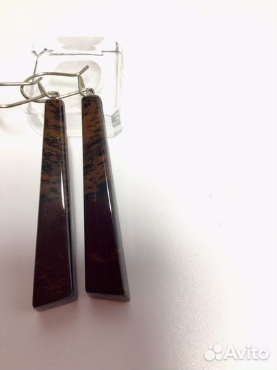 Серьги из цельной яшмы