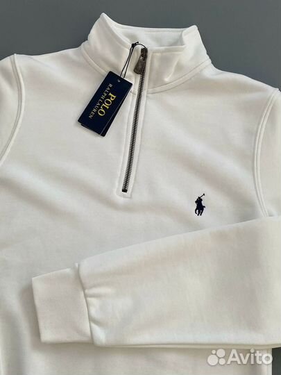 Свитшот полузамок polo ralph lauren белый