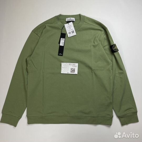 Лёгкий свитшот Stone Island 23SS зелёный шалфей L