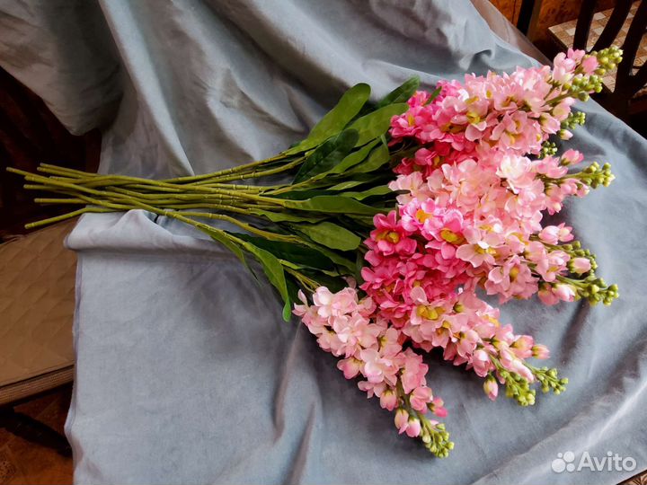 Цветы из шелка высокие.Дельфиниум.высота80см