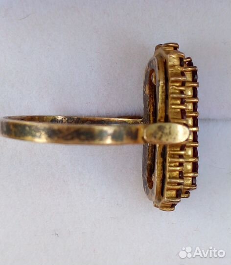 Винтажное серебряное кольцо с гранатом