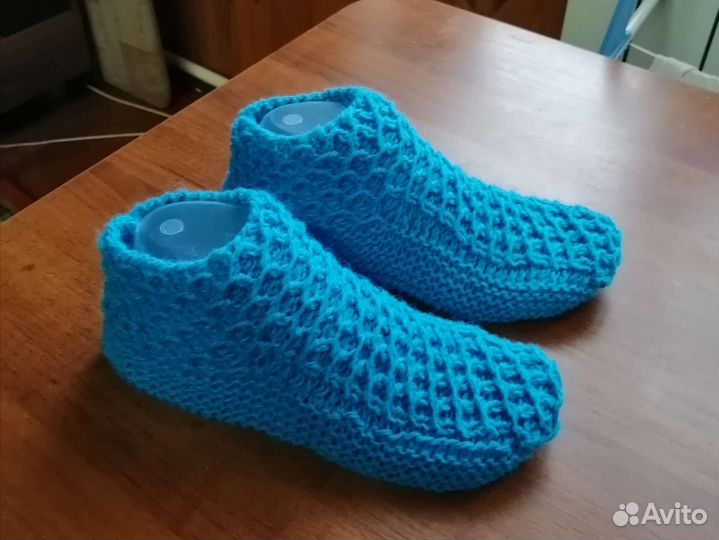 Домашние тапочки вязаные