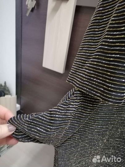 Вечернее платье полоска золото и серебро