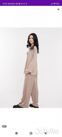 Костюм шелковый в пижамном стиле, s (42-44)