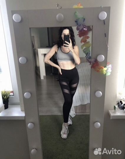 Лосины для танцев фитнес с сеточкой новые 42-44