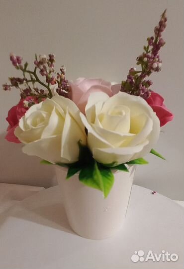 Букет роз из мыла