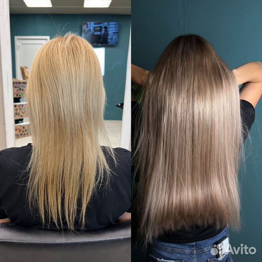 Наращивание волос цветные пряди
