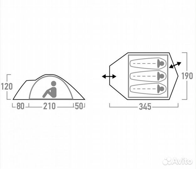 Палатка Outventure Cadaques 3