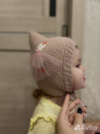 Чепчик вязаный детский весна