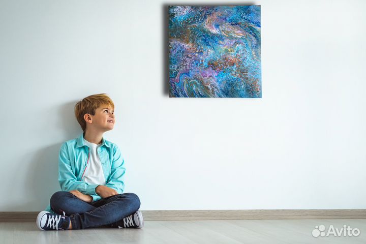 Картина 3D Акрил Абстракция холст 50 Х 50 Х 4 см