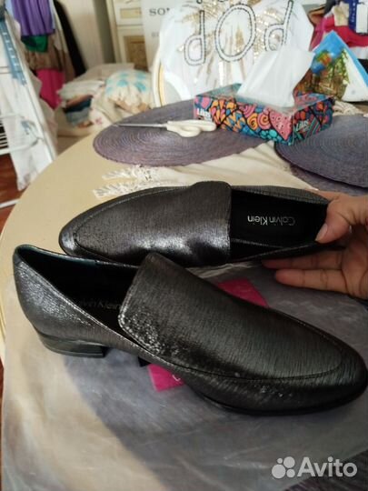 Туфли лоферы cK 35 размер новые кожа