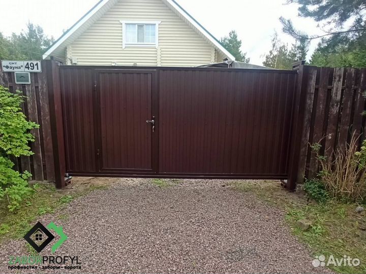Ворота из профнастила / забор из профлиста