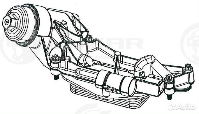 Радиатор масляный в сборе (теплообменник) Chevrolet Cruze (09) Opel stra (H) (04) 16i18i LOc0504