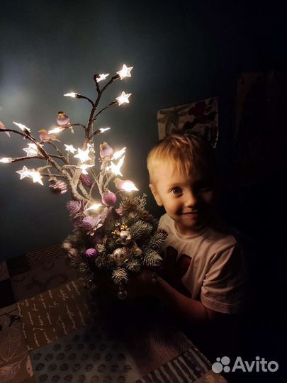 Новогоднее светодиодное дерево на стол литая хвоя