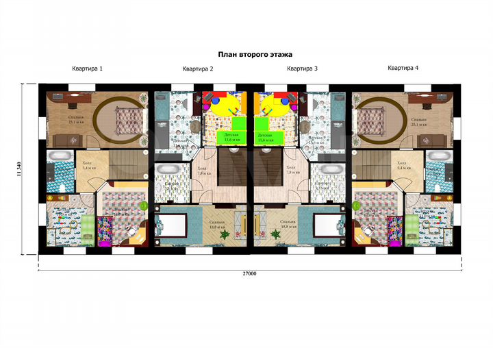Таунхаус 120 м² на участке 1 сот.