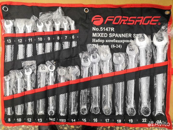 Набор комбинированных ключей универсальный 22 пр