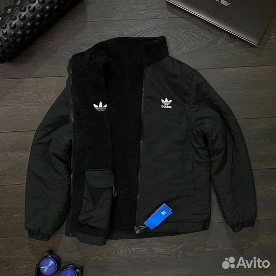 Куртка adidas двухсторонняя барашка