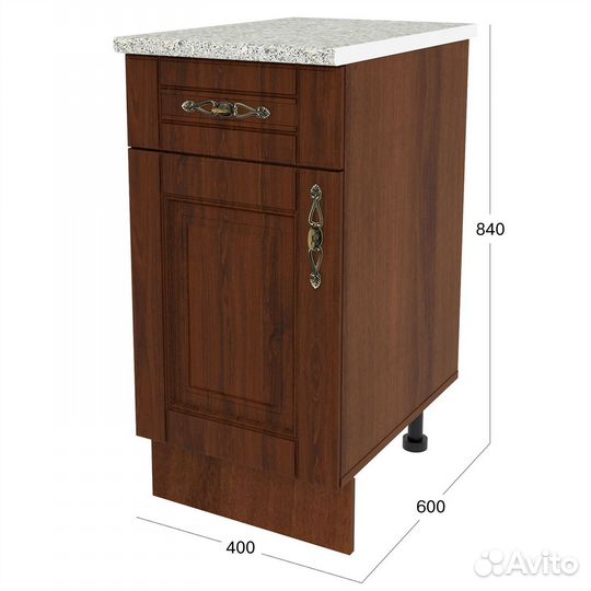 Кухонный модуль напольная тумба орех с ящиком, Оре