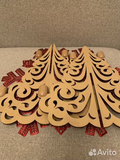 Товары для нового года: подсвечник, елка, снеговик