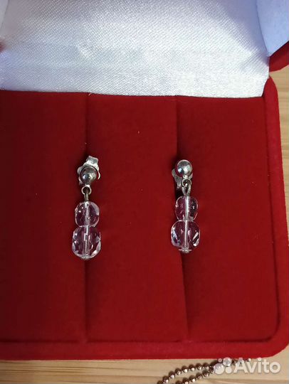 Свадебные серьги и цепочка с кулоном