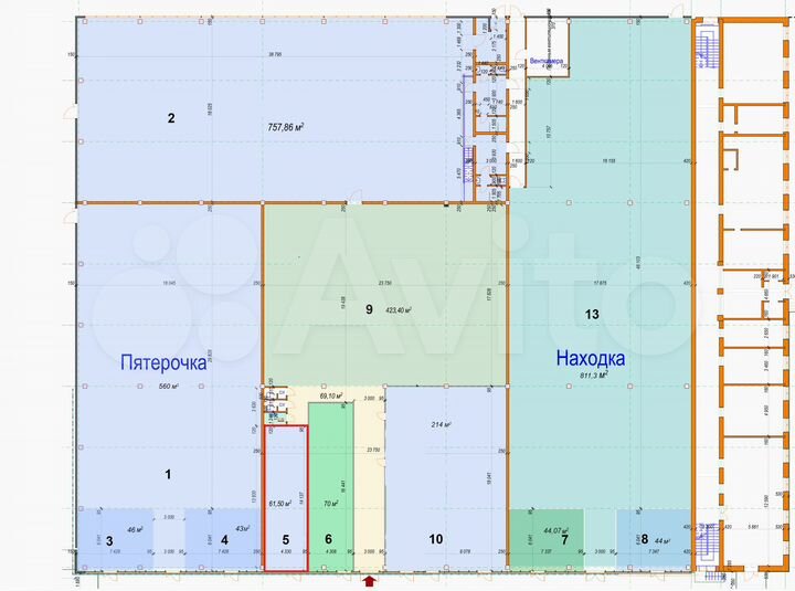 Торговая площадь, 61.5 м²