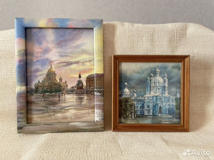 Миниатюрные картины с видами Санкт-Петербурга