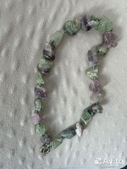 Бусы флюорит природный
