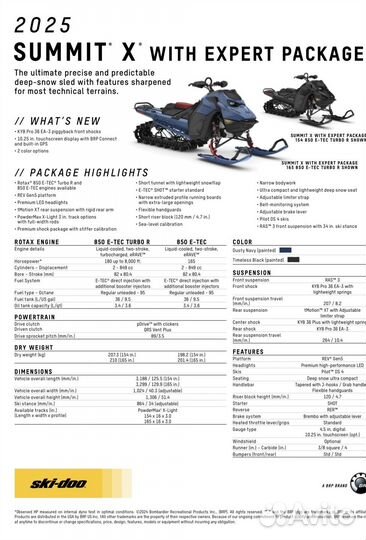 Новый 2025 BRP ski-doo summit x expert 850