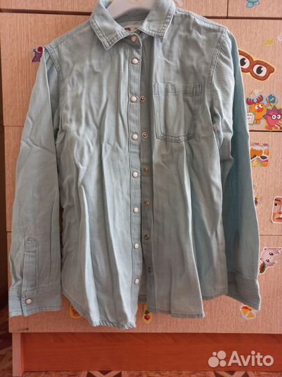 Джинсовая рубашка для девочки 134