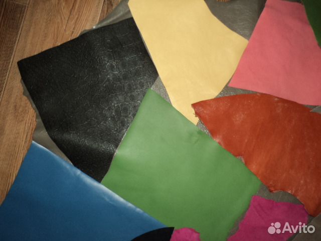 Продам набор из кусков замши и кожи