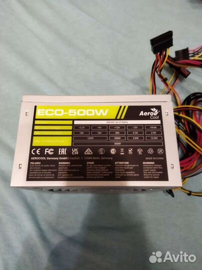 Блок питания Aero cool ECO на 500 ватт. Новый