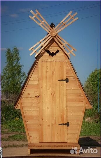 Дачный туалет деревянный SKU008