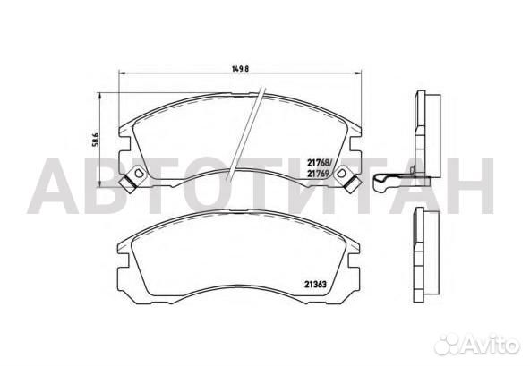 Колодки тормозные, передние Mitsubishi eclipse I