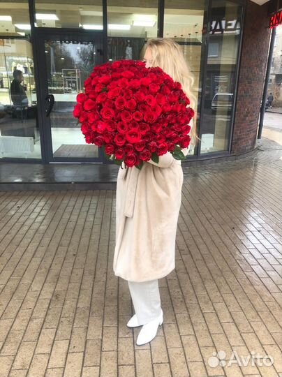 51 и 101 роза от 40 см. Доставка