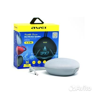 Колонка Awei Y336 Bluetooth влагозащищенная серая