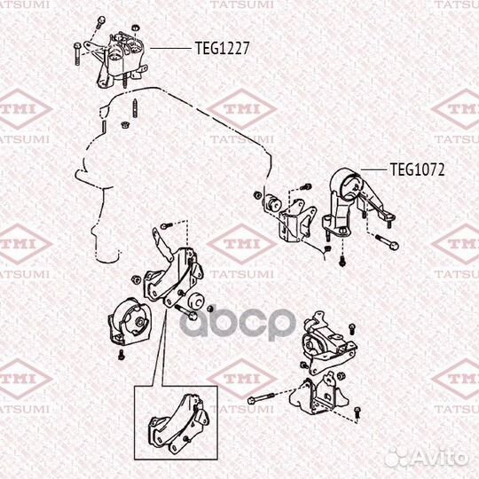 Опора двигателя зад TEG1072 tatsumi