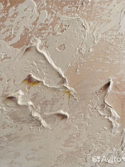 Бежевая Картина в прихожую. Кремовые Пионы картина